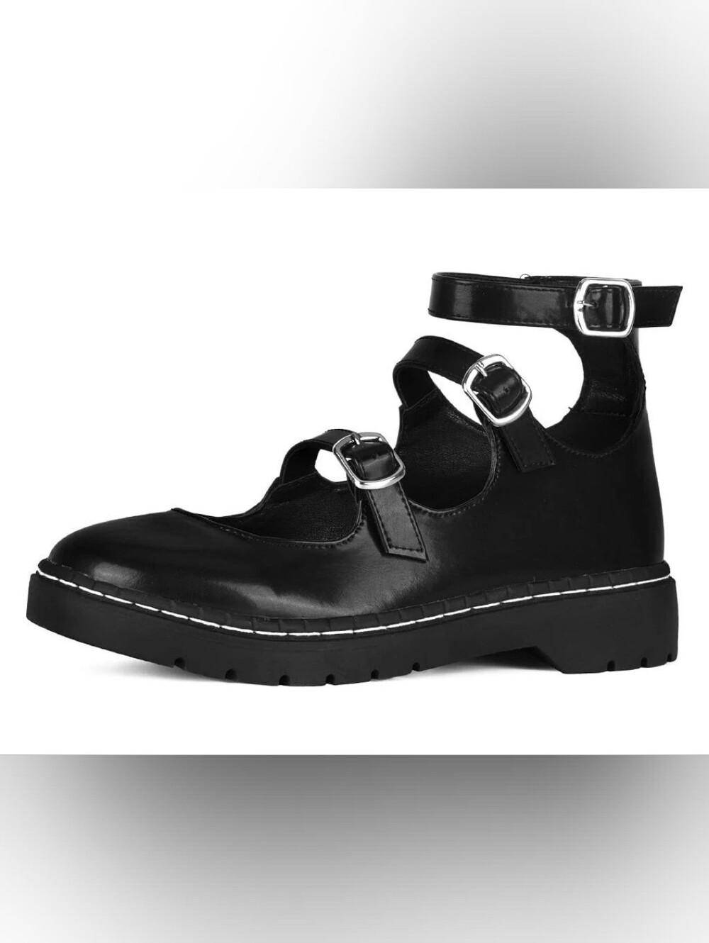 TUK Black calf TUKskin 3 Strap Mary Jane Size 9